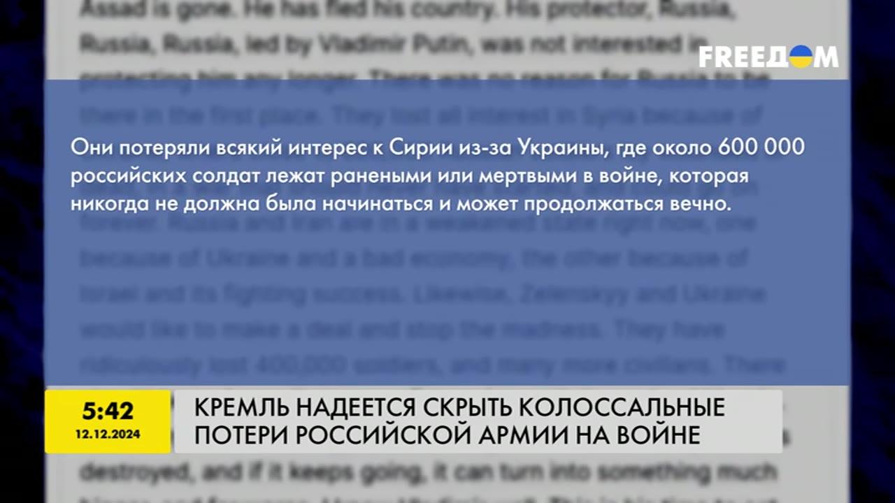 Кремль надеется скрыть колоссальные потери российской армии на войне